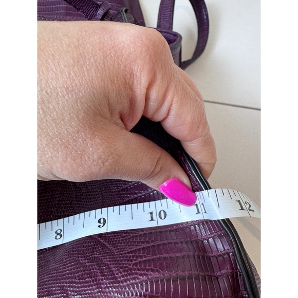 Danielle Nicole Tote Bag Women Large Purple Faux Lizard Embossed Structured Chic - Picture 8 of 14